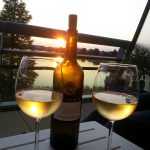 cascadeborg zonsondergang wijn