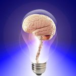 vergeetachtigheid hersenen lamp menselijk idee intelligentie