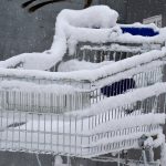 vergeetachtigheid winkelwagentje sneeuw ijs
