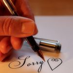 sorry liefde hart hand pen