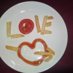 patat liefde hart ketchup