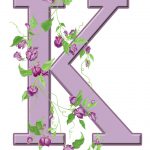 lipogram letter K paars bloemen